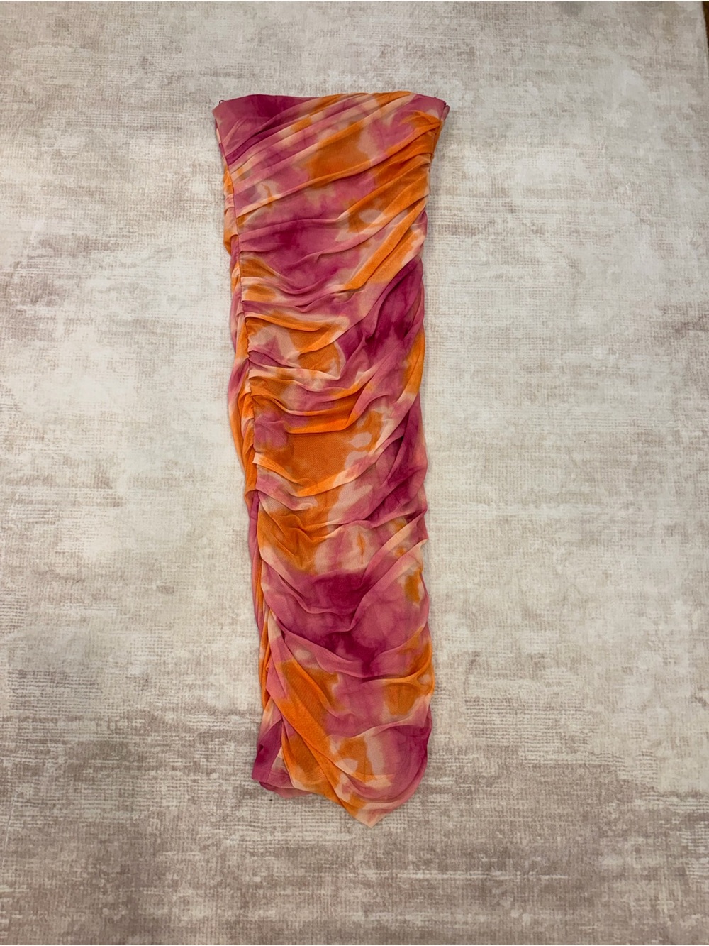Zara Orange and Pink tie dye dress brand new with tags